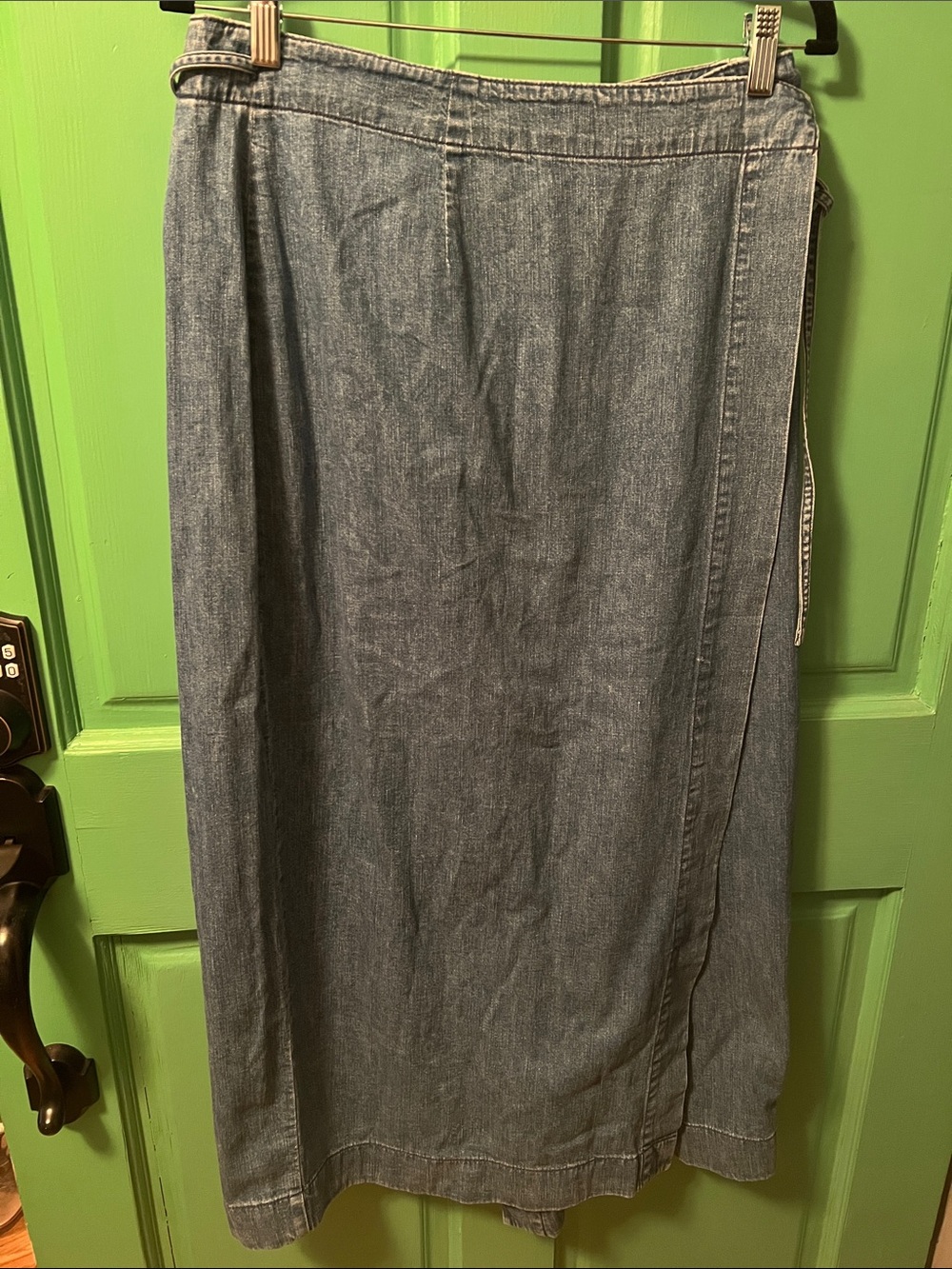Banana Republic vintage Denim true wrap soft Jean Skirt Size 14 - Picture 2 of 7